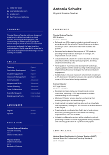 Physical Science Teacher CV Template #3