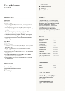 Airline Pilot Resume Template #13