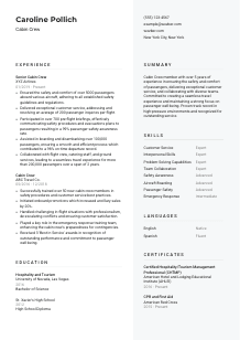 Cabin Crew Resume Template #2