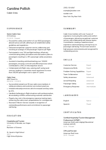 Cabin Crew Resume Template #1