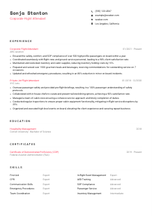 Corporate Flight Attendant CV Template #1