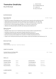 Bicycle Messenger Resume Example