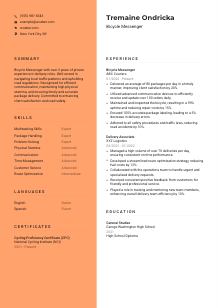 Bicycle Messenger Resume Template #3