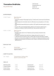 Bicycle Messenger Resume Template #1