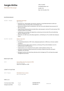 Motorbike Messenger CV Template #1