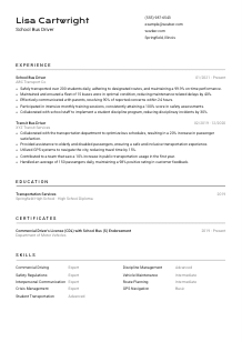 School Bus Driver CV Template #9