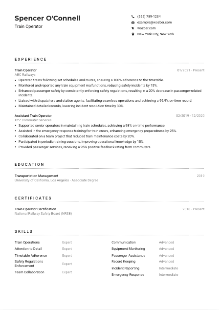 Train Operator CV Example