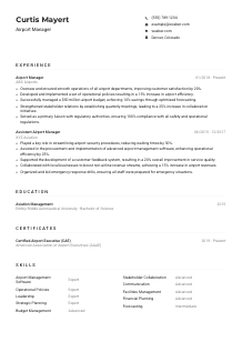 Airport Manager CV Example