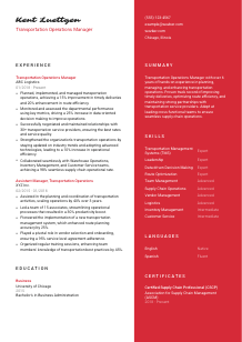 Transportation Operations Manager CV Template #22